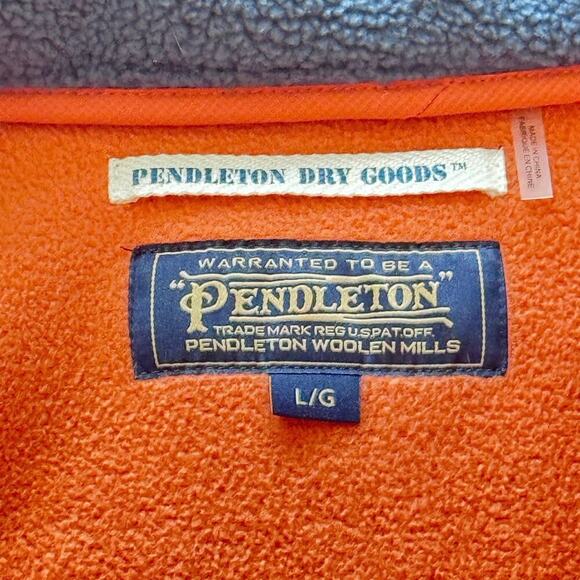 PENDELTON Winthrop Berber Fleece Jacket Storm Blue Orange Men's Size L - Picture 9 of 14